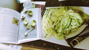 Courgette noodles with avocado pesto